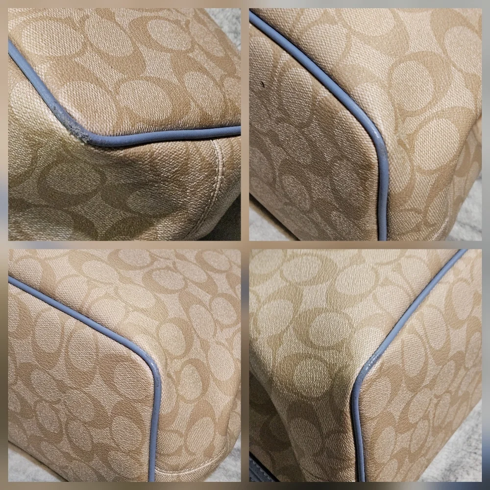 Coach Tan and Gray Signature Tote - Picture 6 of 8